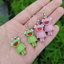 

Trendy Animal Frog Dangle Earring Cartoon Frog Drop Earring Geometric Exaggerated Woman Girl Kids Punk Jewelry Creative Gifts