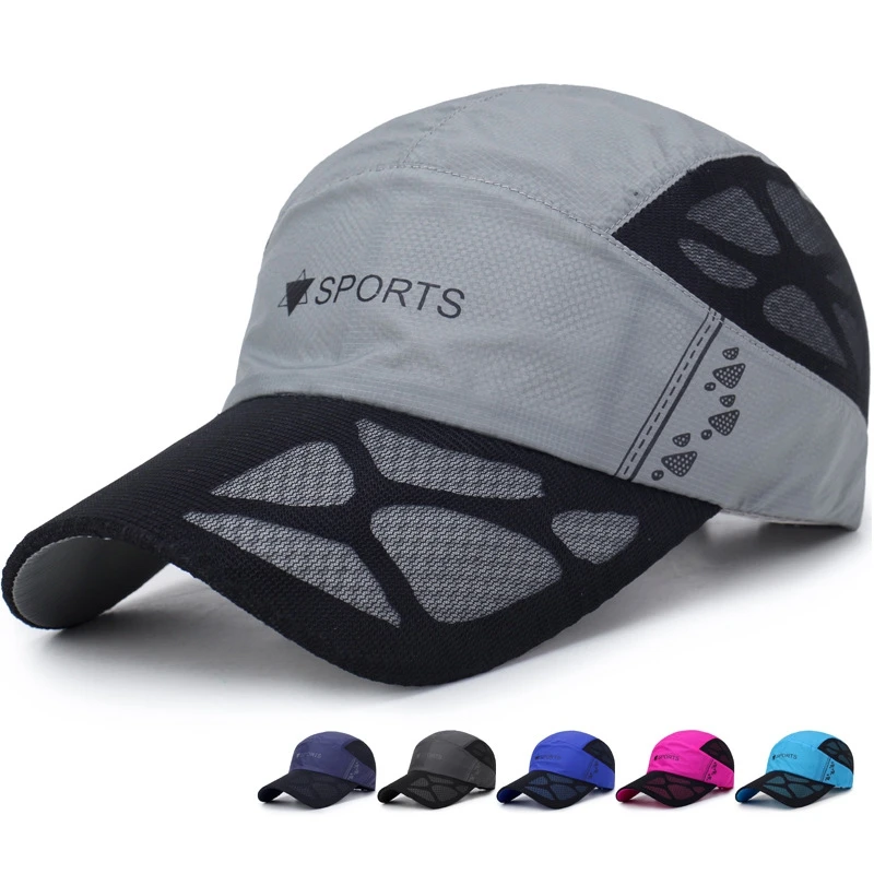 Men Outdoor Quick-drying Visor Caps Sport Cool Summer Running Baseball Mesh Hat Adjustable Hat Sportswear Apparel_voghion.com