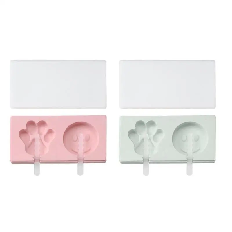 

Cute Two-color Random Silicone With Lid Cartoon 3 Piece Ice Cream Popsicle Sorbet Mold Homemade Handmade Diy Ice Cream Mold