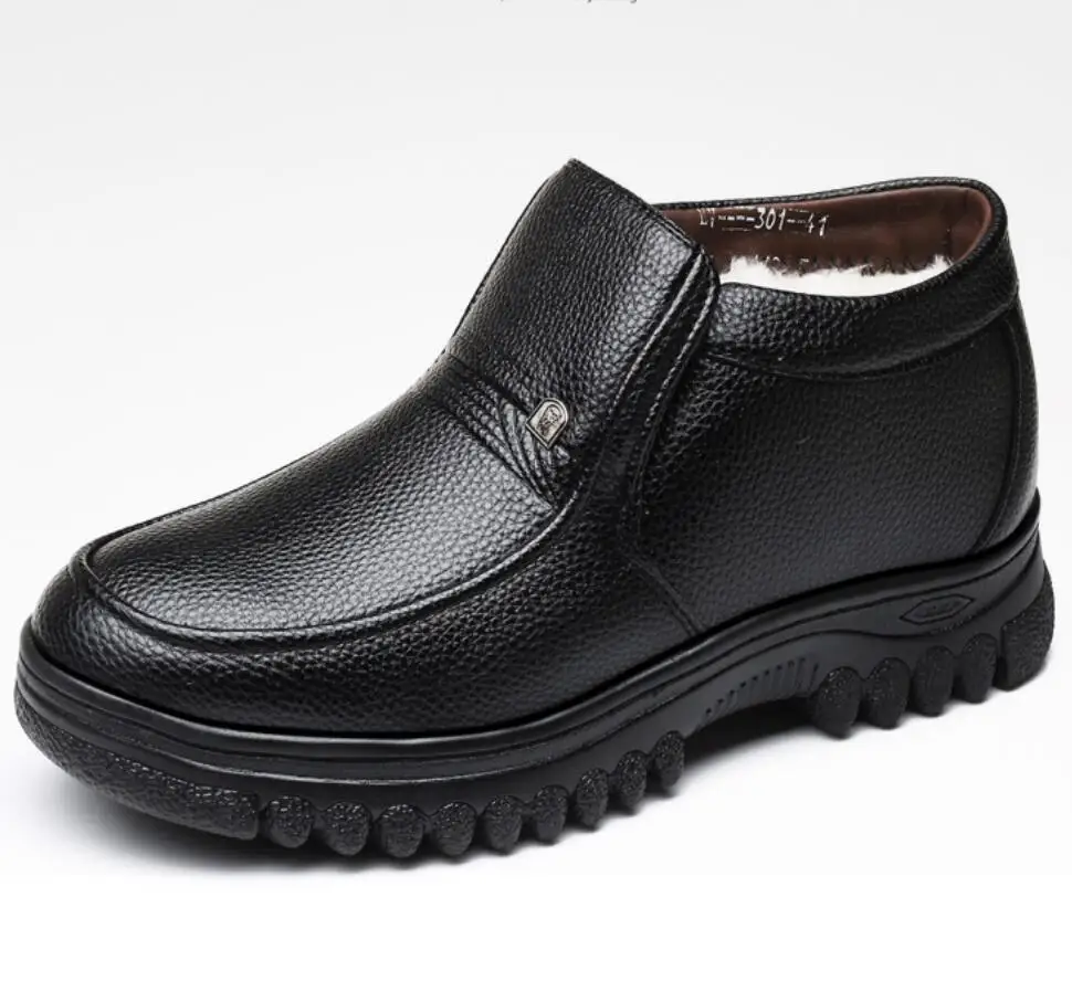 Winter Warm Business Men Ankle Boots Men Snow Boots Handmade Waterproof Working Ankle Boots High Top Men Shoes botas hombre