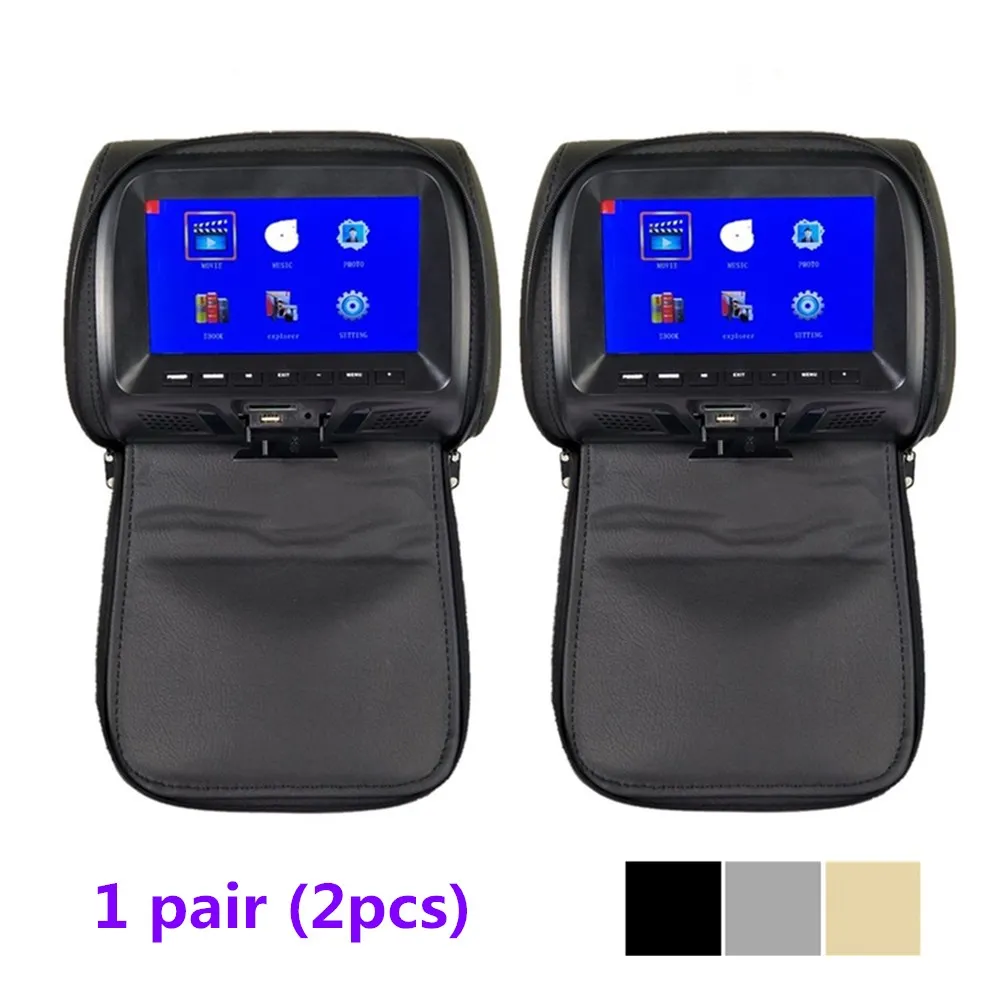 2 шт. Универсальный " экран автомобильный монитор MP5 плеер подголовник монитор Поддержка AV/USB/SD вход/FM/Встроенный динамик