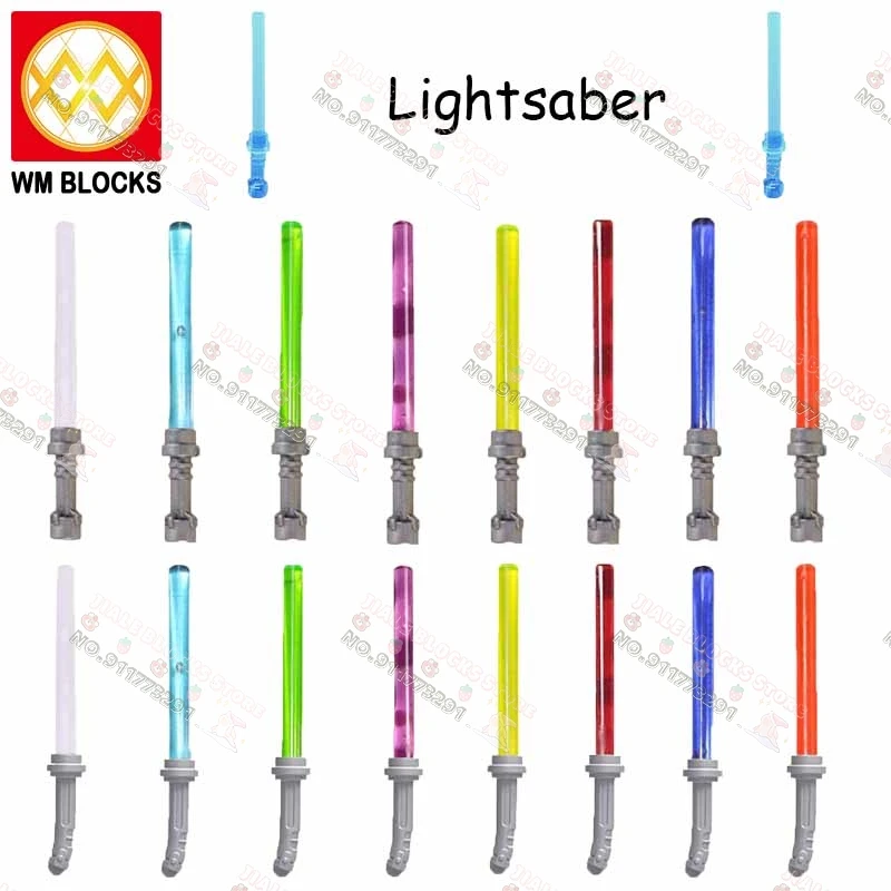 10PCS/LOT Weapon Lightsaber For Space War Action Figure Models Accessories Building Blocks Assemble MOC Bricks Toys For Children
