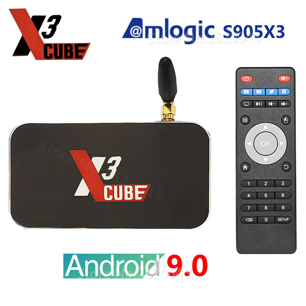 UGOOS X3 PRO X3 cube Amlogic S905X3 Android 9,0 ТВ приставка 4 Гб DDR4 32 Гб приставка 2,4G 5G WiFi Bluetooth 4K медиаплеер