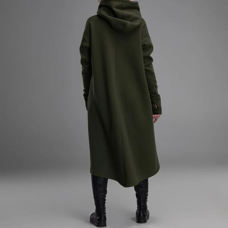 Осенние толстовки Vestidos ZANZEA женские толстовки пуловер с длинными рукавами Зимние Повседневные однотонные толстовки с капюшоном Толстовка С Карманами женские