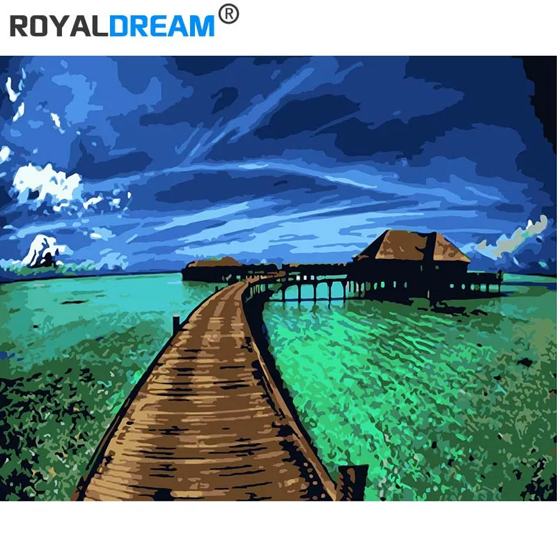 Набор для рисования по номерам на холсте мост спокойствия ROYALDREAM|Рисование и