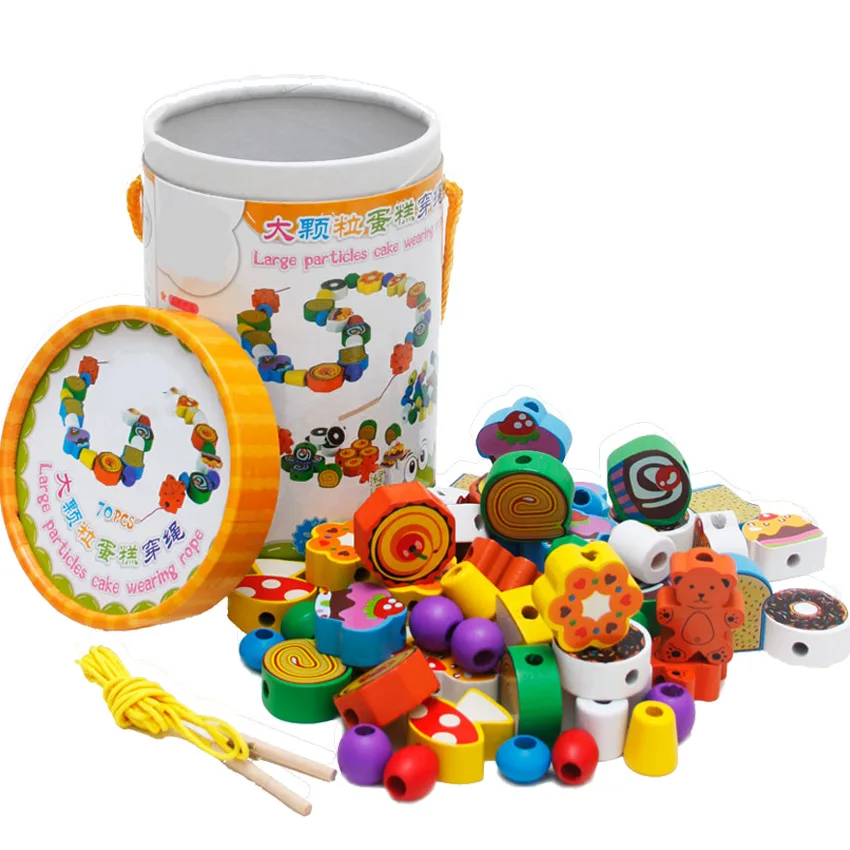 

CHILDREN'S Toy Wooden Bead Educational Beaded Bracelet Baby Early Childhood Threading Bead-stringing Toy Building Blocks Men's U