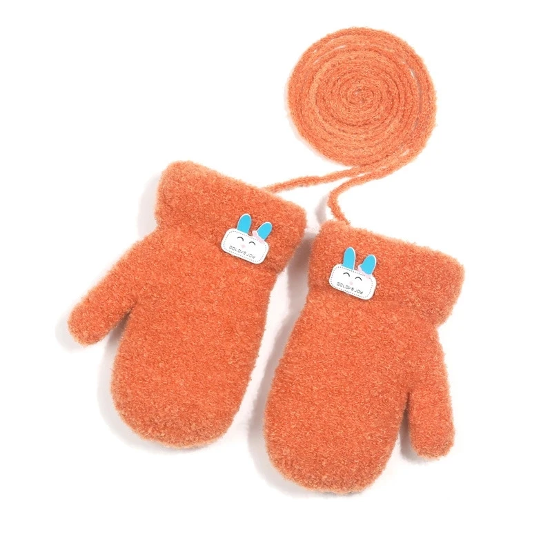 Lovely Animal Child Windproof Gloves Winter Men and Women Plus Velvet Keep Warm Imitation Sheep Lamb Hanging Neck Fawn Mitten