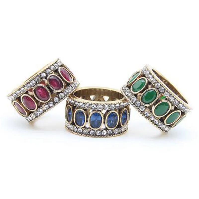 Новые зеленые овальные полые кольца из смолы для женщин, этнические циркониевые большие кольца, женские обручальные кольца, Женские Ювелирные изделия, Золотое Винтажное кольцо для девушек