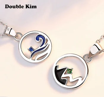 

Creative Design Landscape Pendant Necklace Men Women Couples Hollow Rope Chain Necklace Stainless Steel Jewelry Gift for Lover