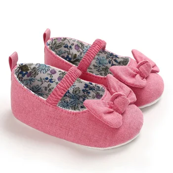 

Newborn Baby Girls Shoes Toddler Soft Solid Color Comfortable Bottom Non-slip Bow Shoes Infant Frist Walking Summer Shoes