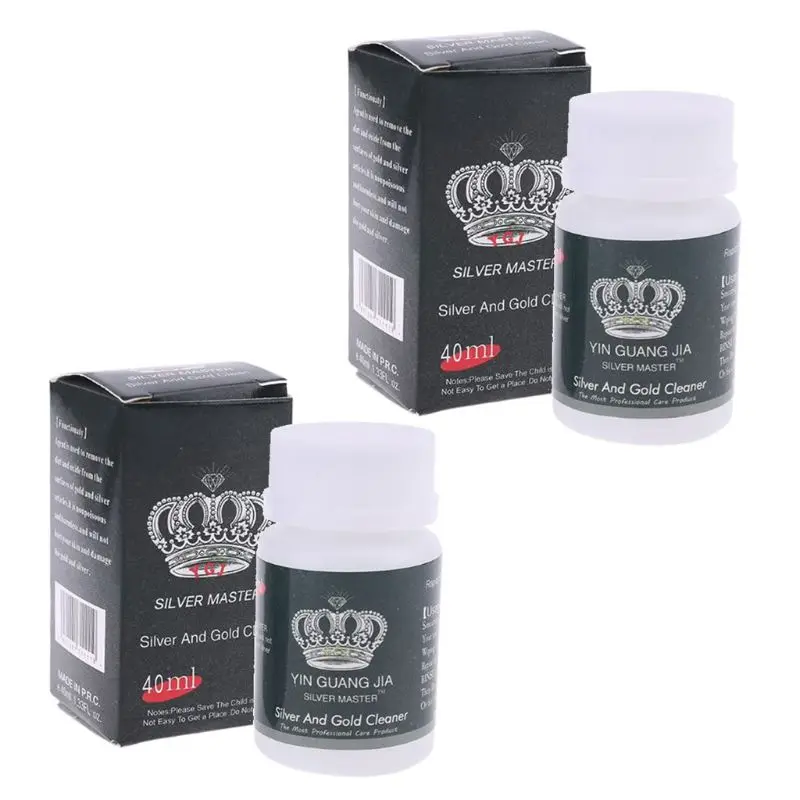 2Pc Jewelry Cleaning Versatile Rust Remover Anti Tarnish Protection Ring Diamond Rust Detergent 40ml Silver Gold Clean DropShip
