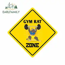 EARLFAMILY 13cm x 13cm for Gym Rat Zone Funny Metal Novelty Sign Car Stickers Vinyl JDM Waterproof Anime DIY RV VAN Fine Decal