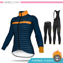 Pro Team Женская одежда Зимний комплект для велоспорта с длинным рукавом Джерси утепленная Теплая Флисовая MTB Одежда гелевая Подушка 19d брюки комплект