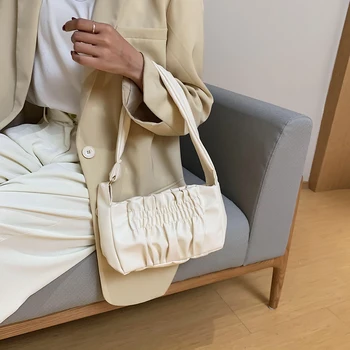 

Small Solid Color Soft PU Leather Shoulder Bags For Women 2020 Summer Elegant Handbags Female Travel Fashion Hand Bag