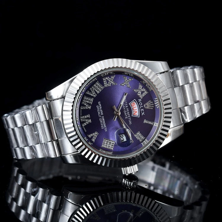 

Rolex- Men's luxury steel watchband wrist Watch New fashion quartz watch Gift Limited edition men's Watch Ord74
