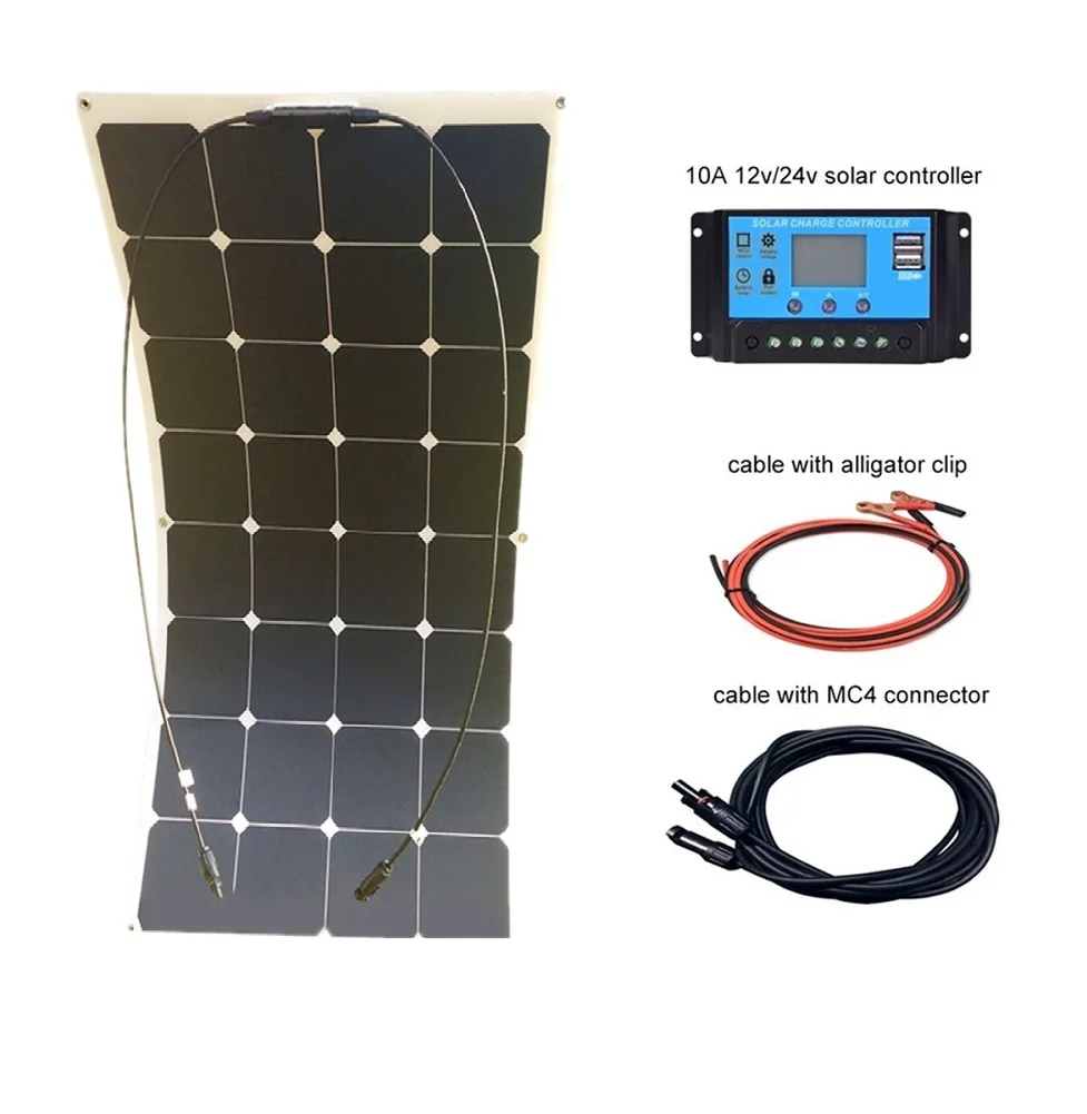 

DG sunlight 100w mono sunpower Flexible Solar Panel 12V Solar charger PET Solar Panel 100w