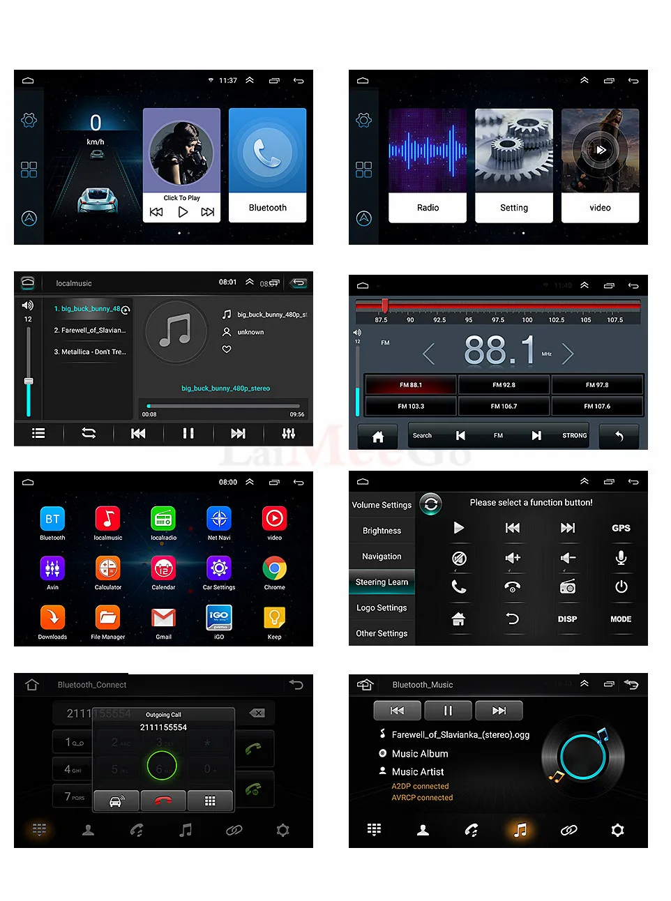 Car Multimedia Player Andriod 8.1 2 din GPS Navigation Bluetooth Car Audio Wifi USB Mirror Link Stereo Autoradi Car Monitor Cam (12)
