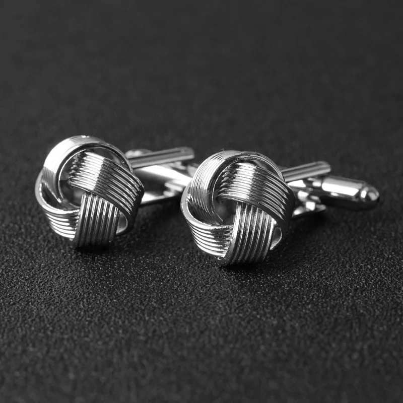 silver Горячая Распродажа высококачественные роскошные мужские свадебные серебряные запонки модные простые запонки для французских рубашек аксессуары для пуговиц - Окраска металла: silver
