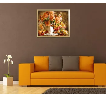 

New Wall Art 40X50cm DIY Digital Oil Painting Pictures On Canvas Bloomed Flower and Fruit paintings For Home Beauty