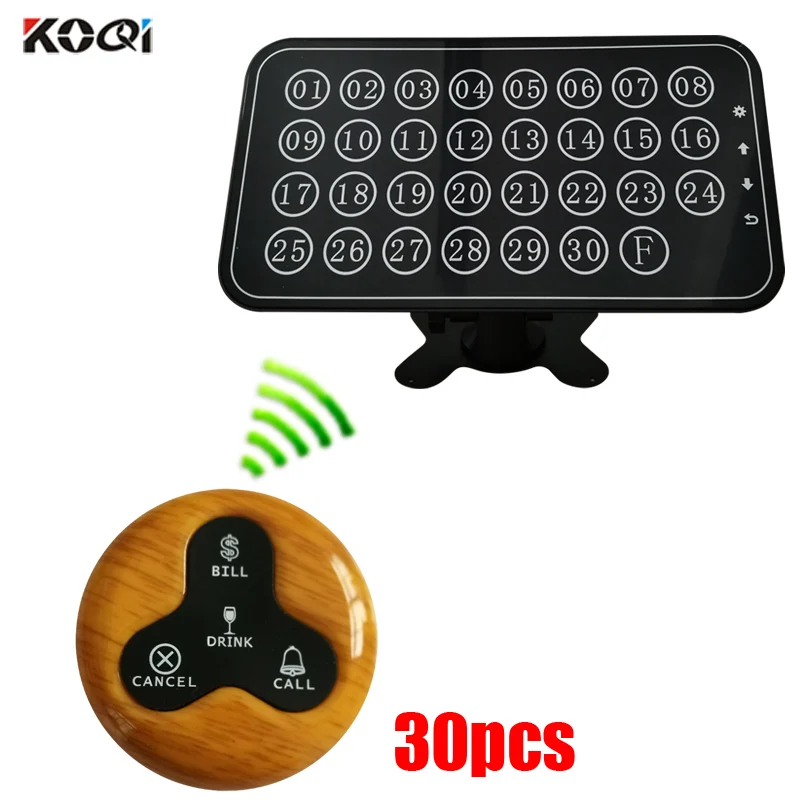 

Restaurant Table Call System 1 Display Receiver can show 30 numbers in one time + 30 Call button CALL ; Bill ; Drink ; Cancel