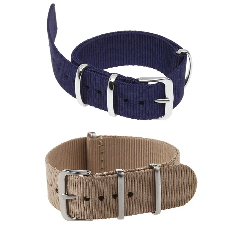 

2 Pcs Nylon Watch Band: 1 Pcs 18Mm Drawstring Bracelet Strap Watch Strap Dark Blue & 1 Pcs 20Mm Pull Strap Watch Band Watch Band