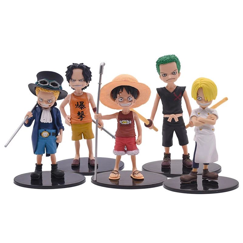 One Piece Toy Luffy Ace Roronoa Zoro Sanji Childhood Ver Pvc Action Figure Model Toys For Kids Christmas Gift 14cm 15cm Action Figures Aliexpress
