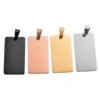 10pcs Wholesale Rectangle 20x40mm Stainless Steel Army ID Blank Dog Tags Pendant Necklace Jewelry Findings Hypollergenic 1