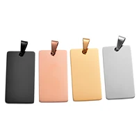 10pcs Wholesale Rectangle 20x40mm Stainless Steel Army ID Blank Dog Tags Pendant Necklace Jewelry Findings Hypollergenic 1