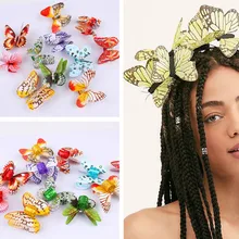 5 шт./компл. моделирование Цвет бабочки аксессуар для волос с Алюминий кольцо Цвет шарик для волос для регги в стиле «хип-хоп» дреды волос кольца