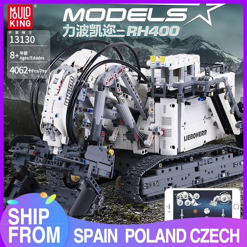 Карьерный экскаватор MOULD KING 13130 Liebherrs R9800 совместимый с 42100 техническими
