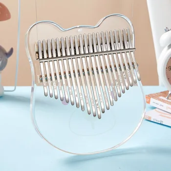 

Portable Thumb Piano Beginner 17 21 Keys Clear Sound Cute Mini Kalimba Handheld Transparent Acrylic Finger Musical