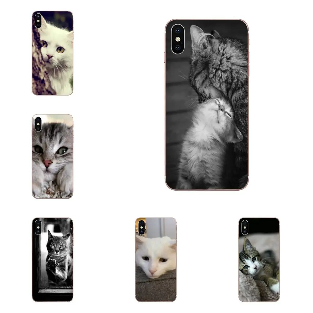Soft TPU Fashion For iPhone SE2020 11 Plus Pro X XS Max XR 8 7 6S SE 4S 5 5C 5S Print Cute Melancholy Kitten | Мобильные телефоны и