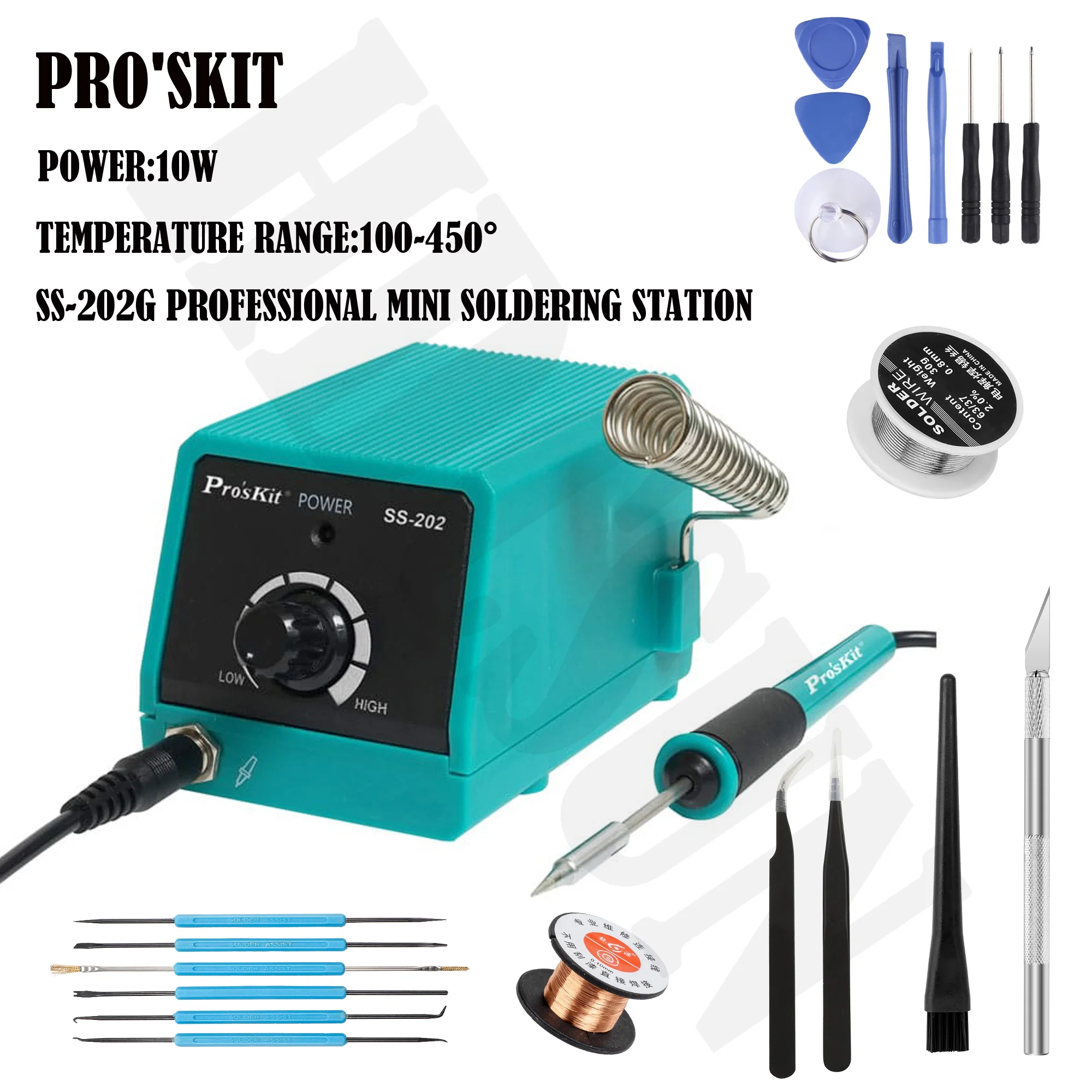 Профессиональная мини-паяльная станция Pro'skit 10 Вт паяльник сварочный