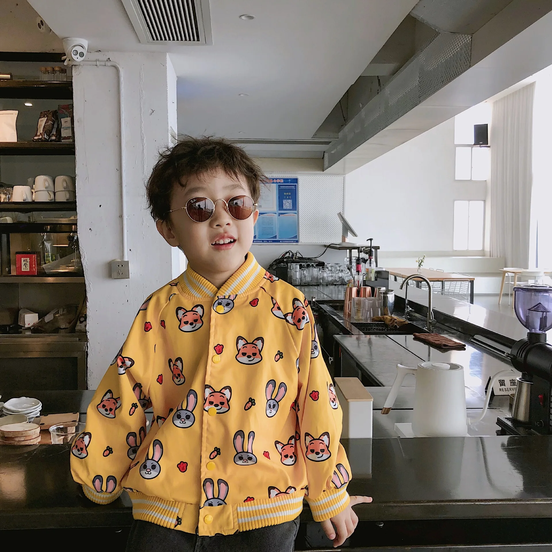 Tonytaobaby/осенне-зимняя одежда новое милое двустороннее Детское пальто с изображением животных для мальчиков и девочек, куртка