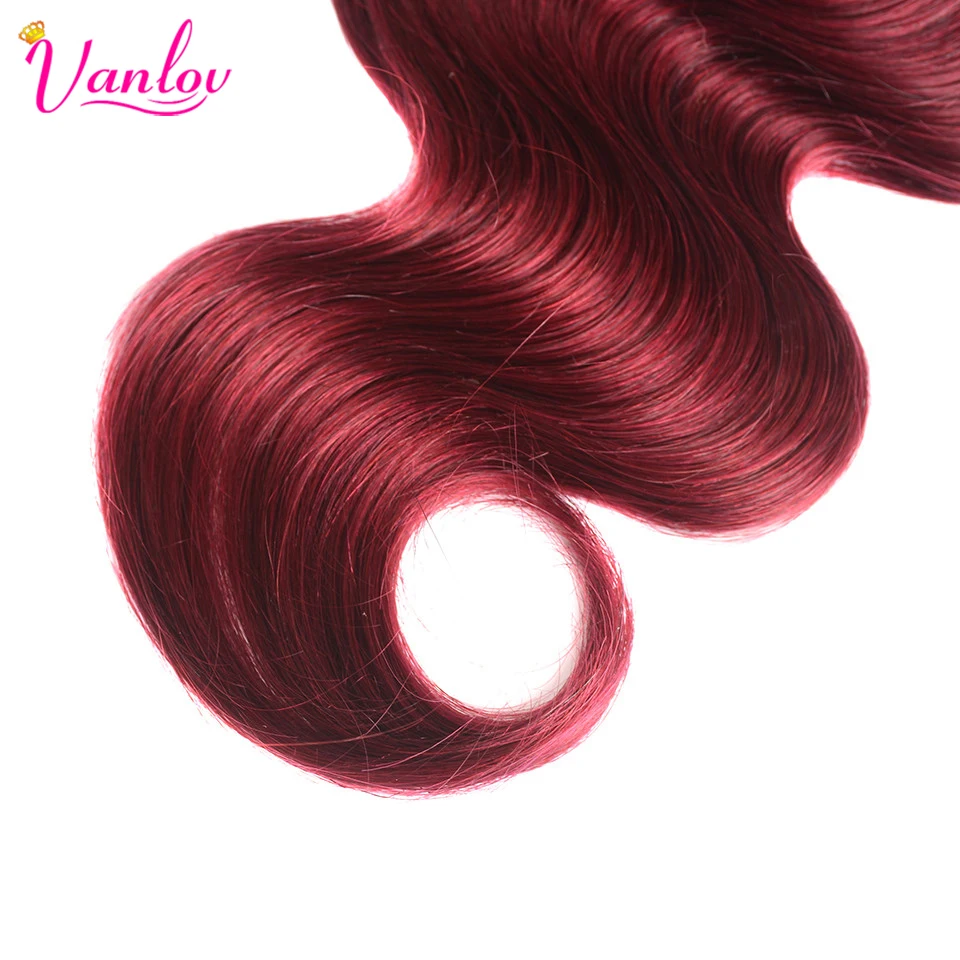 Vanlov Ombre Body Wave Bundles T1B99J Brazilian Hair Weave Bundles 2 Tone 10-26Inch 100% Human Hair Bundles Remy Hair 100gPcs (5)