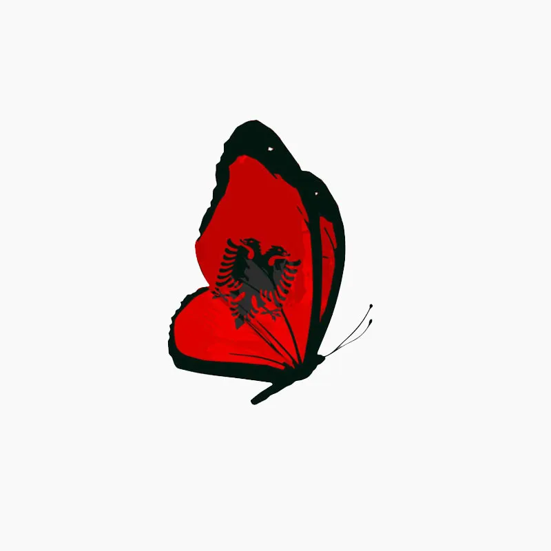 

Creative Albania Flag Butterfly Lnteres Car Sticker Motorcycle Accessories Cover Scratches Waterproof PVC 8cm X11 Cm