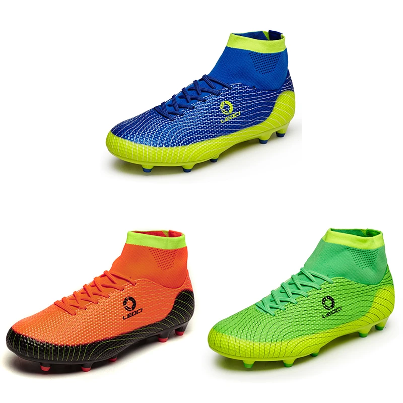 Botas de futbol para hombre botas futbol niño zapatillas futbol sala niño Cornamusas para hombre y mujer, botas de entrenamiento de fútbol, calzado de tobillo alto, botas largas para exteriores|Calzado