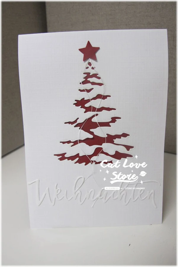 Рождественская елка металлическая резка Скрапбукинг трафарет высечки карты делая своими руками, декоративная поделка тиснение новые штампы для