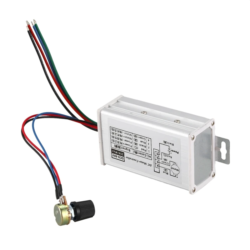 DC 9V 12V 24V 48V 60V 20A драйвер регулятора скорости двигателя ШИМ 25KHz