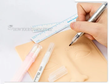 

Tattoo Practice Skin kit Surgical Marker Eyebrow Marker Pen kit Tattoo Skin Marker Pen Microblading Positioning Tool