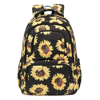 

New Children School Bags For Girls Lightweight Waterproof Nylon School Backpack Kids Sunflower Book Bag Student Backpack