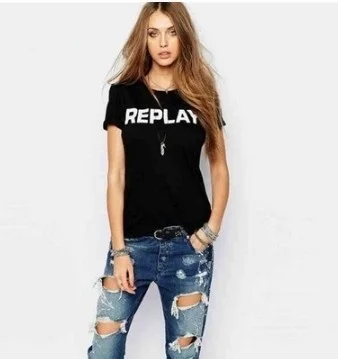 

sunfiz HJN Fashion Unisex Top Tee Women Tshirt Cotton Casual Replay Letters Print Funny T Shirt For Lady Top Tee Hipster