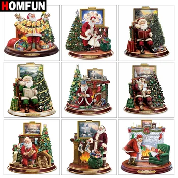 

HOMFUN Diamond Painting Cross Stitch "Santa claus scenery" Full Square Round Diy 5d Diamond Embroidery Picture Rhinestone Art