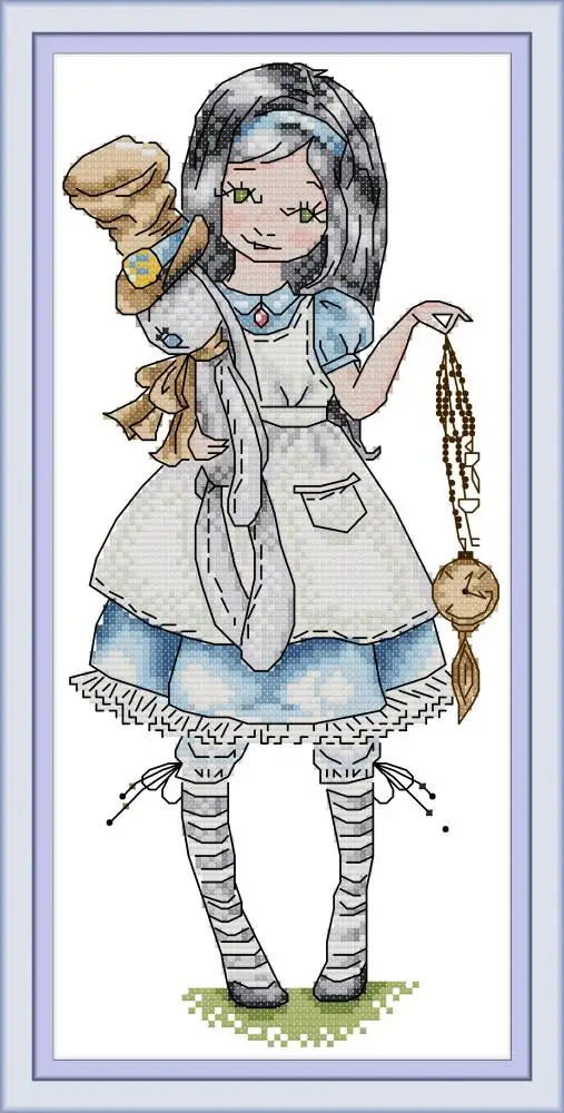 

Alice cross stitch kit aida 14ct 11ct count print canvas cross stitches needlework embroidery DIY handmade