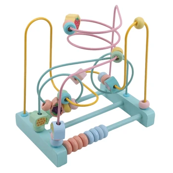 

Children Over 6 Months Old Toy Wooden Circle Beaded Maze Roller Coaster Educational Wooden Puzzle