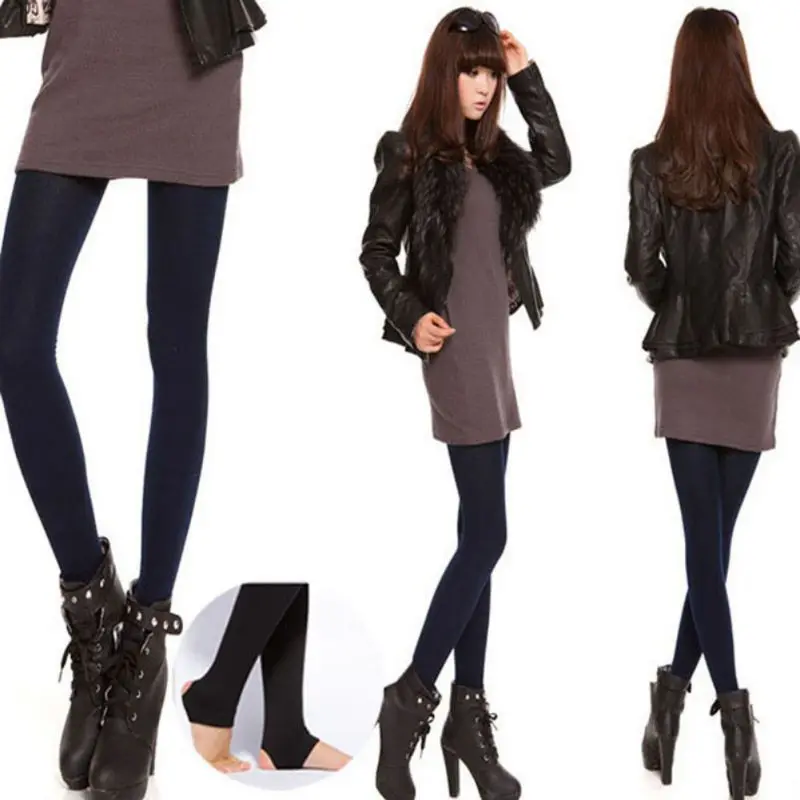 Зимние женские плотные теплые леггинсы с начесом, тянущиеся флисовые штаны, топтые Осенние леггинсы