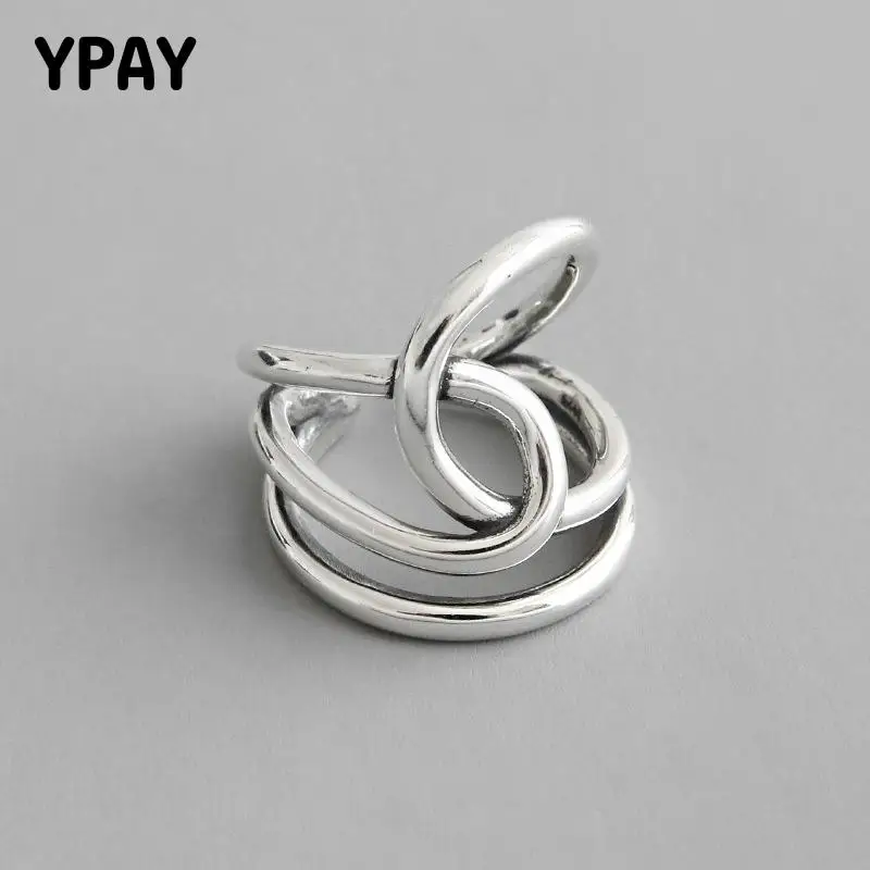 Женское Винтажное кольцо YPAY регулируемое из серебра 100% пробы в Корейском стиле
