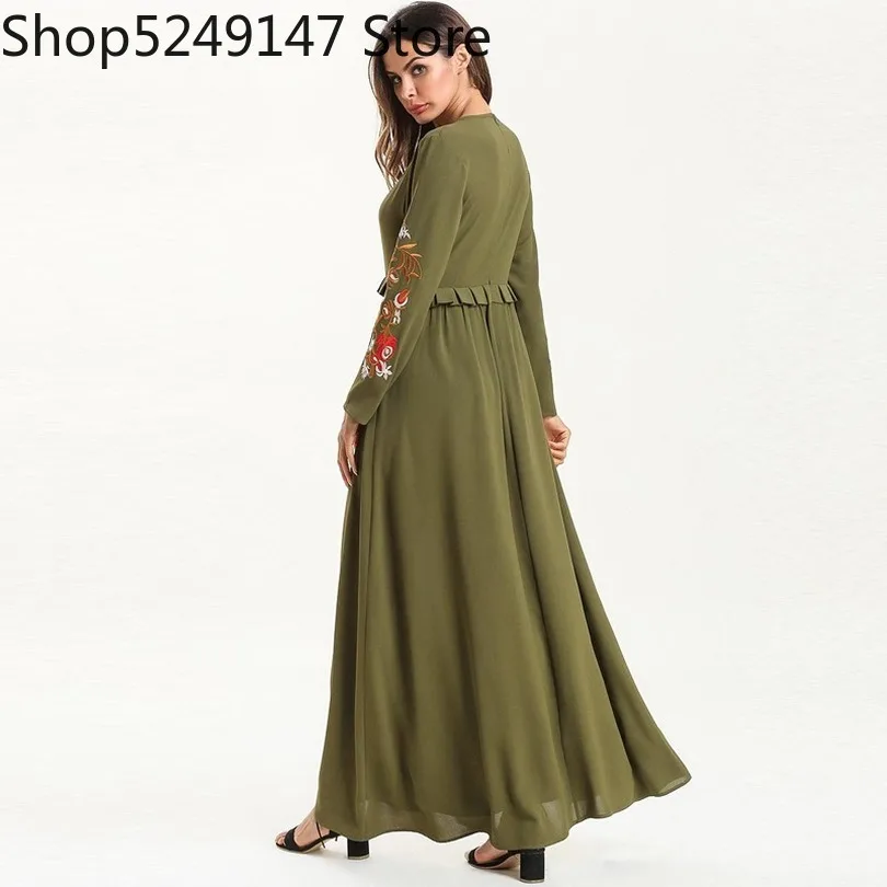 Вышитый Кафтан абайя индейка халат Дубайский хиджаб мусульманское платье джилбаб Рамадан эльбисе абайя s женский кафтан марокаин мусульманская одежда