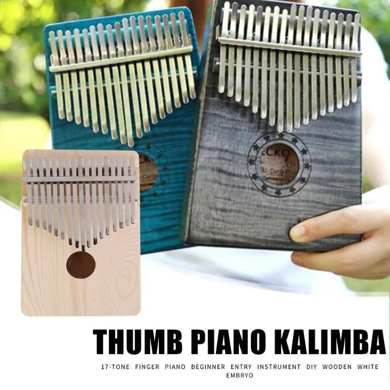 17 клавиш Kalimba палец на пальце пианино деревянный Sanza Mbira Kalimba играть с гитарой DIY Дерево Белый эмбрион Музыкальные инструменты