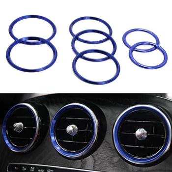 

7Pc Car-Styling Ac Outlet Ring Decoration Air Conditioning Vents Trim Stickers Cover For Mercedes Benz C Class W205 Glc 180 200
